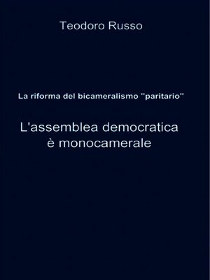 cover image of La riforma del bicameralismo &quot;paritario&quot;